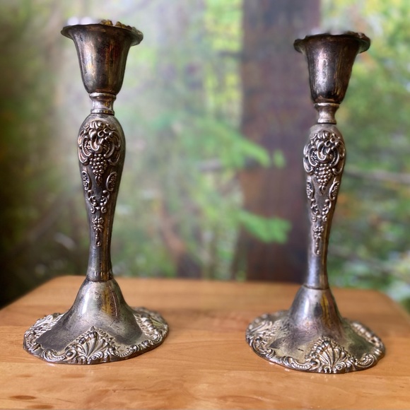 Godinger Accents Vintage Godinger Silver Plated Candle Holders